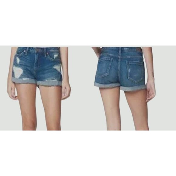 BLANKNYC Fulton RollUp Denim Cuttoff Shorts Distressed Sizes 24 25 27 28 31 Boho - Picture 7 of 14
